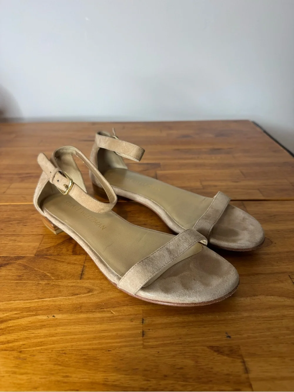 Stuart Weitzman Suede Leather Ankle Strap Sandals Size 6.5